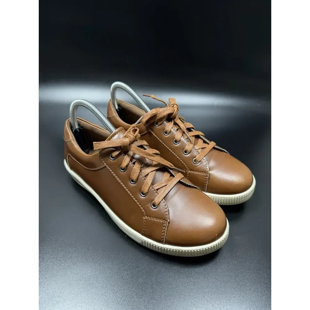 Deer Stags Kane boys' Fashion Sneakers in Dark Tan Faux Leather size 6.5 Big kid
